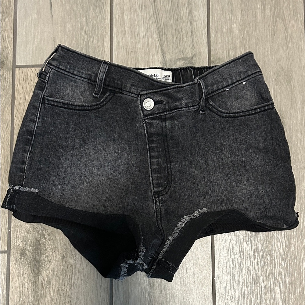 Abercrombie Kids Black Denim Shorts